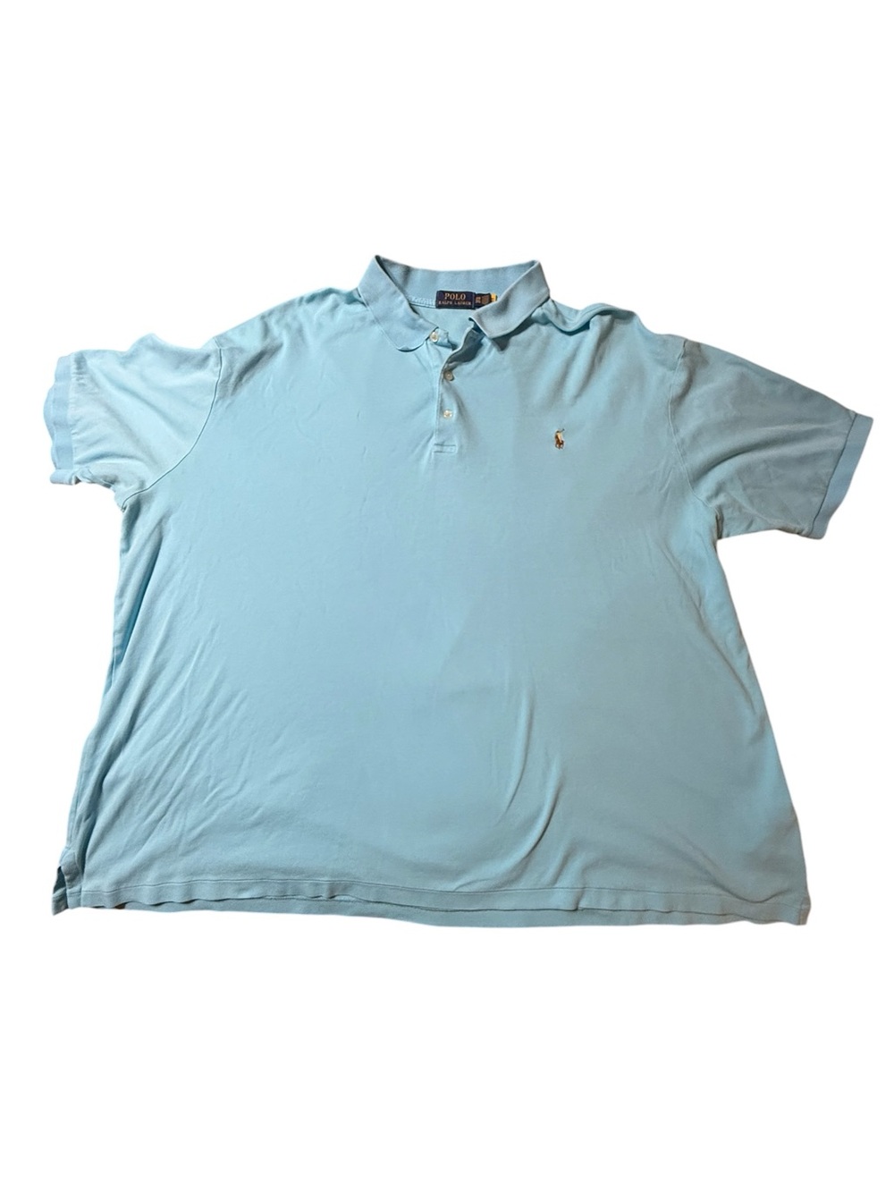Polo Ralph Lauren Mens 3XB Aqua Blue Big & Tall Embroidered Pony Polo Shirt
